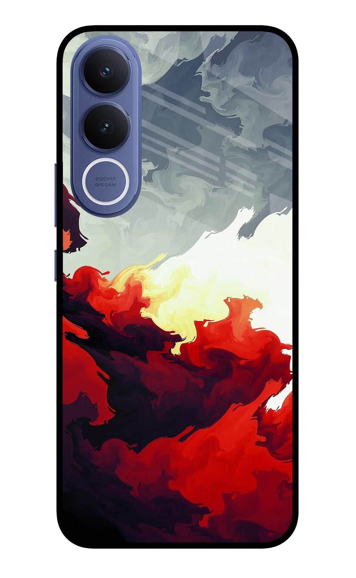 Fire Cloud Vivo V70 FE 5G Glass Case Back Cover by Casekaro