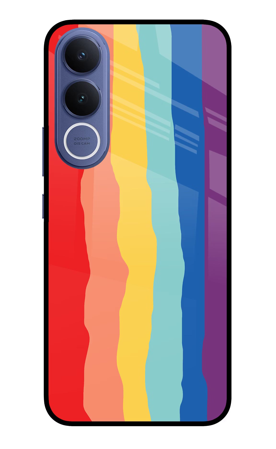 Rainbow Vivo V70 FE 5G Glass Case Back Cover by Casekaro