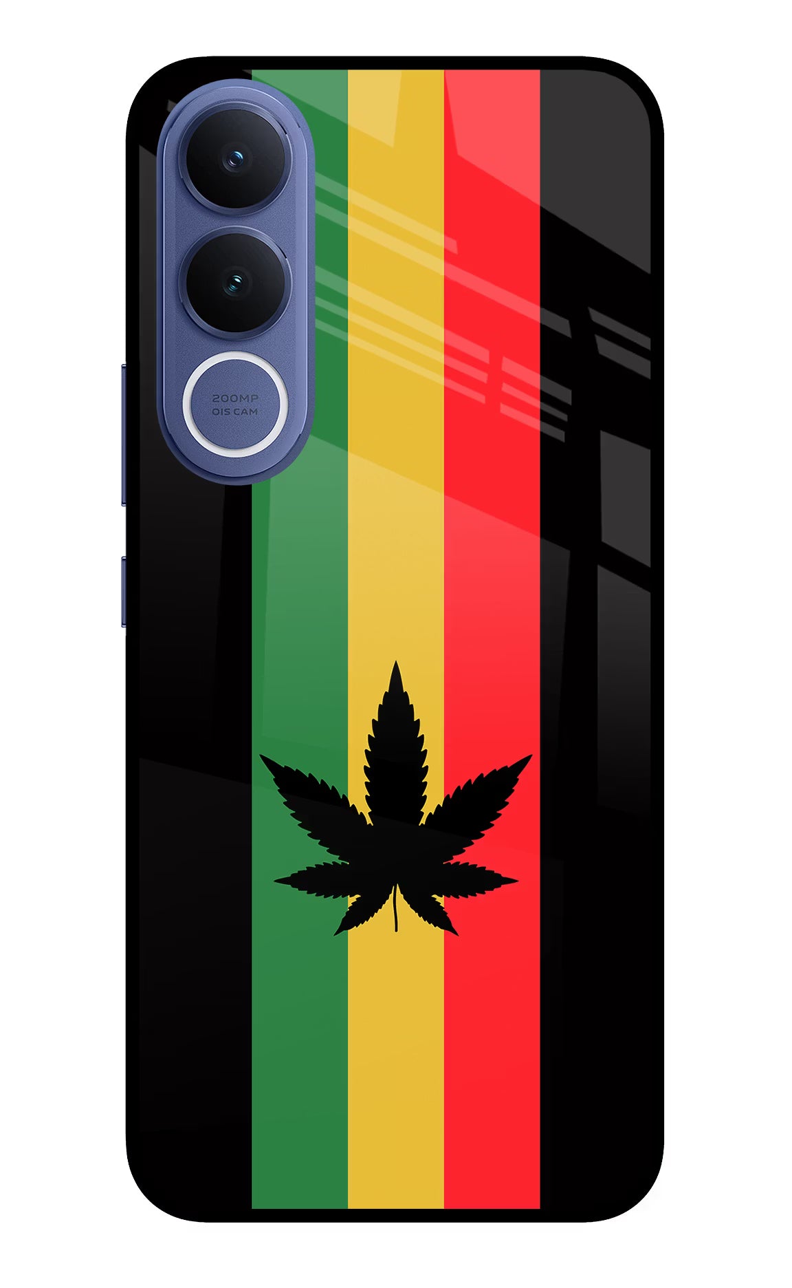 Weed Flag Vivo V70 FE 5G Glass Case Back Cover by Casekaro