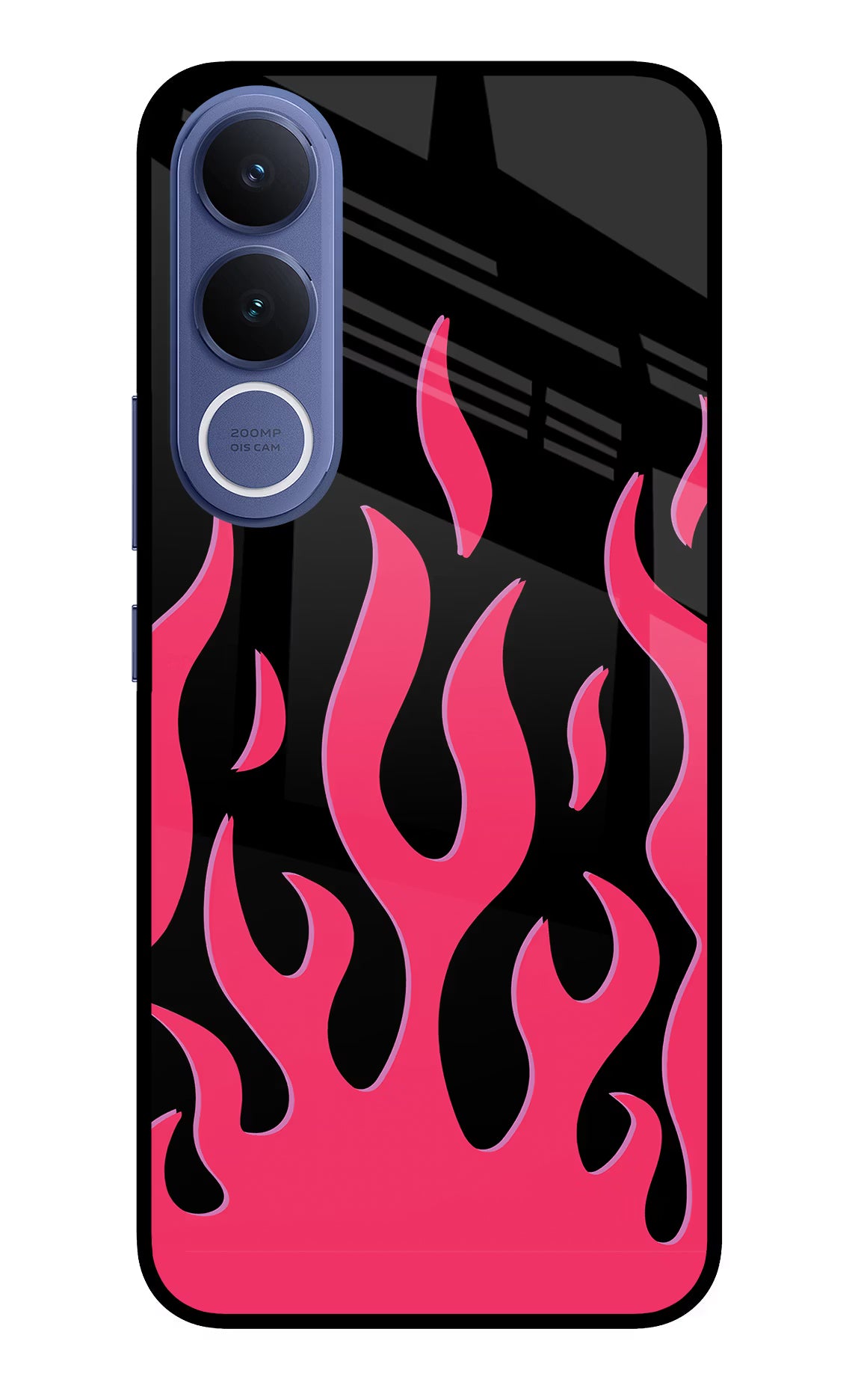 Fire Flames Vivo V70 FE 5G Glass Case Back Cover by Casekaro