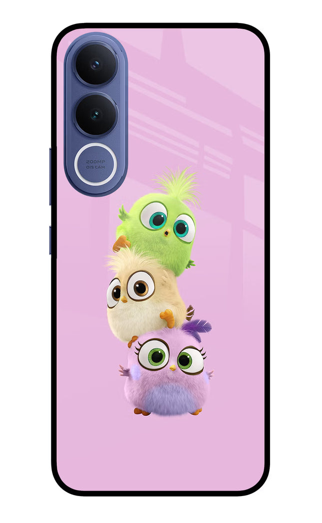 Cute Little Birds Vivo V70 FE 5G Glass Case Back Cover by Casekaro