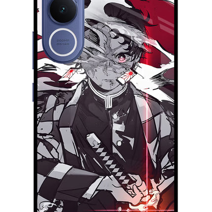 Demon Slayer Vivo V70 FE 5G Glass Case Back Cover by Casekaro