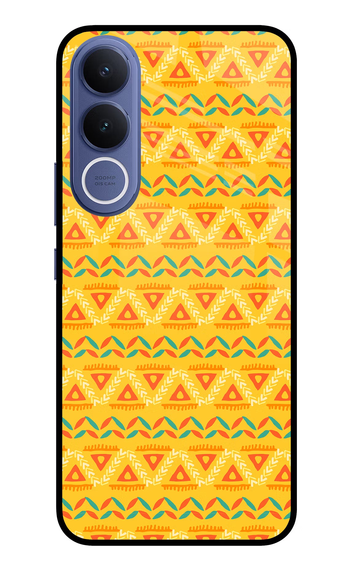 Tribal Pattern Vivo V70 FE 5G Glass Case Back Cover by Casekaro