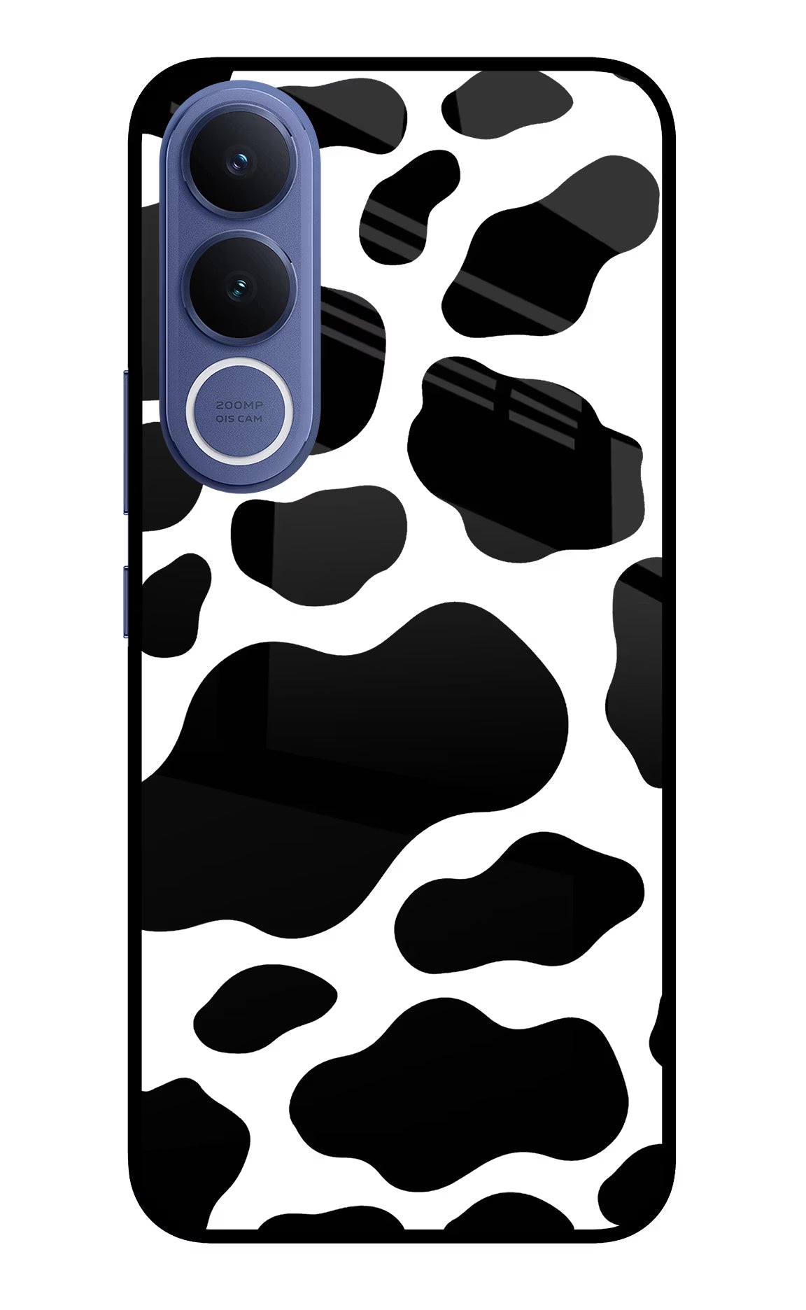 Cow Spots Vivo V70 FE 5G Glass Case Back Cover by Casekaro