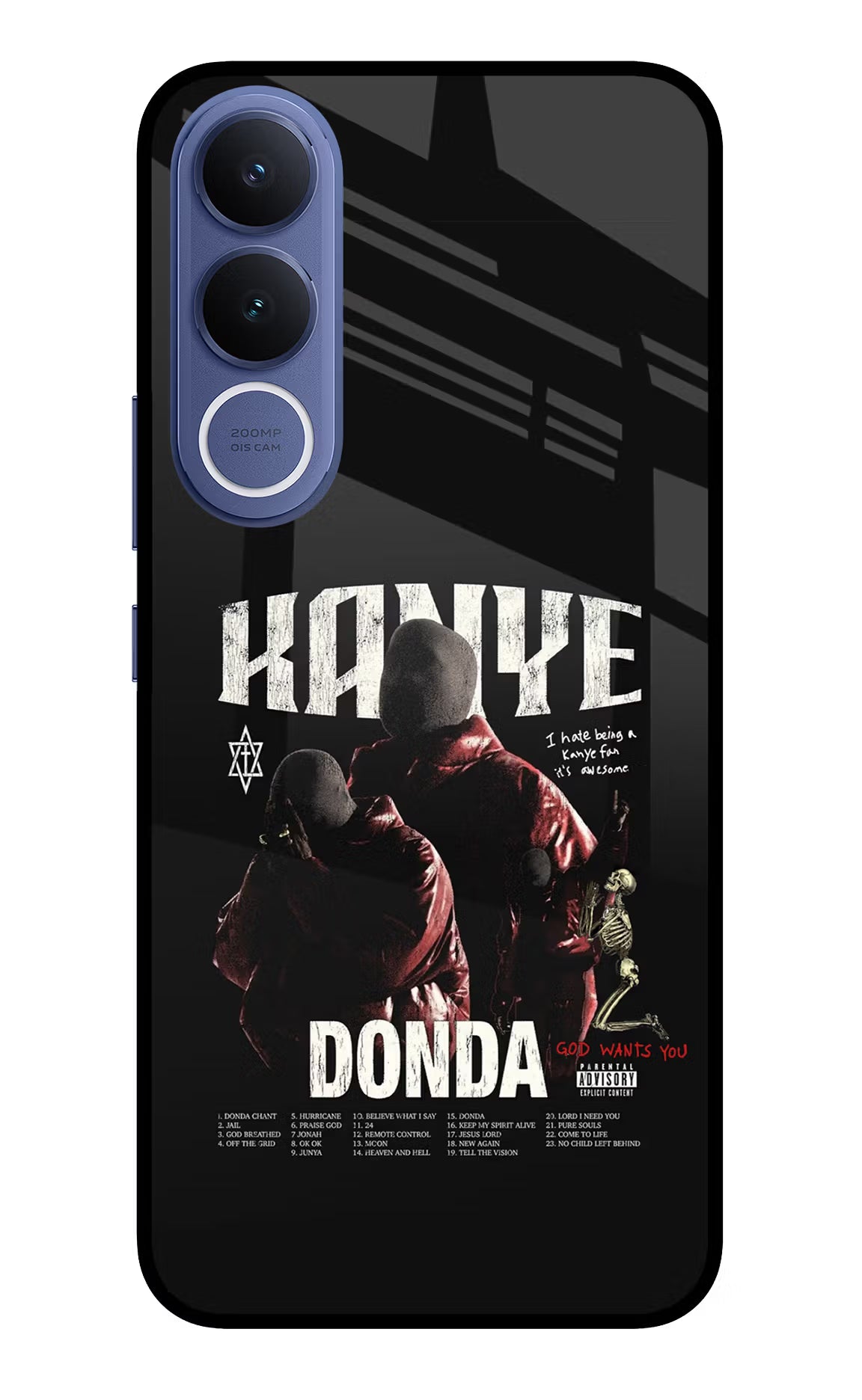 Donda Kanye West Vivo V70 FE 5G Glass Case Back Cover by Casekaro