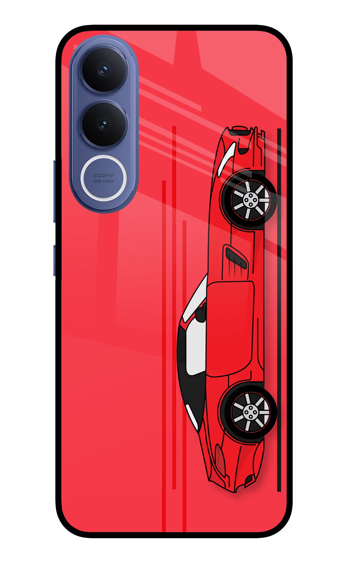 Red Velocity Vivo V70 FE 5G Glass Case Back Cover by Casekaro