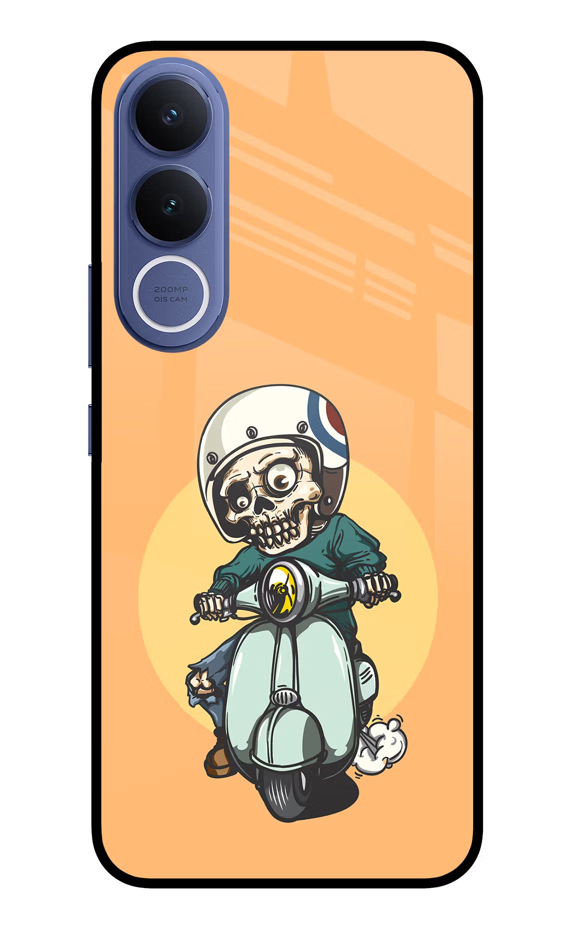 Undead Biker Vivo V70 FE 5G Glass Case Back Cover by Casekaro