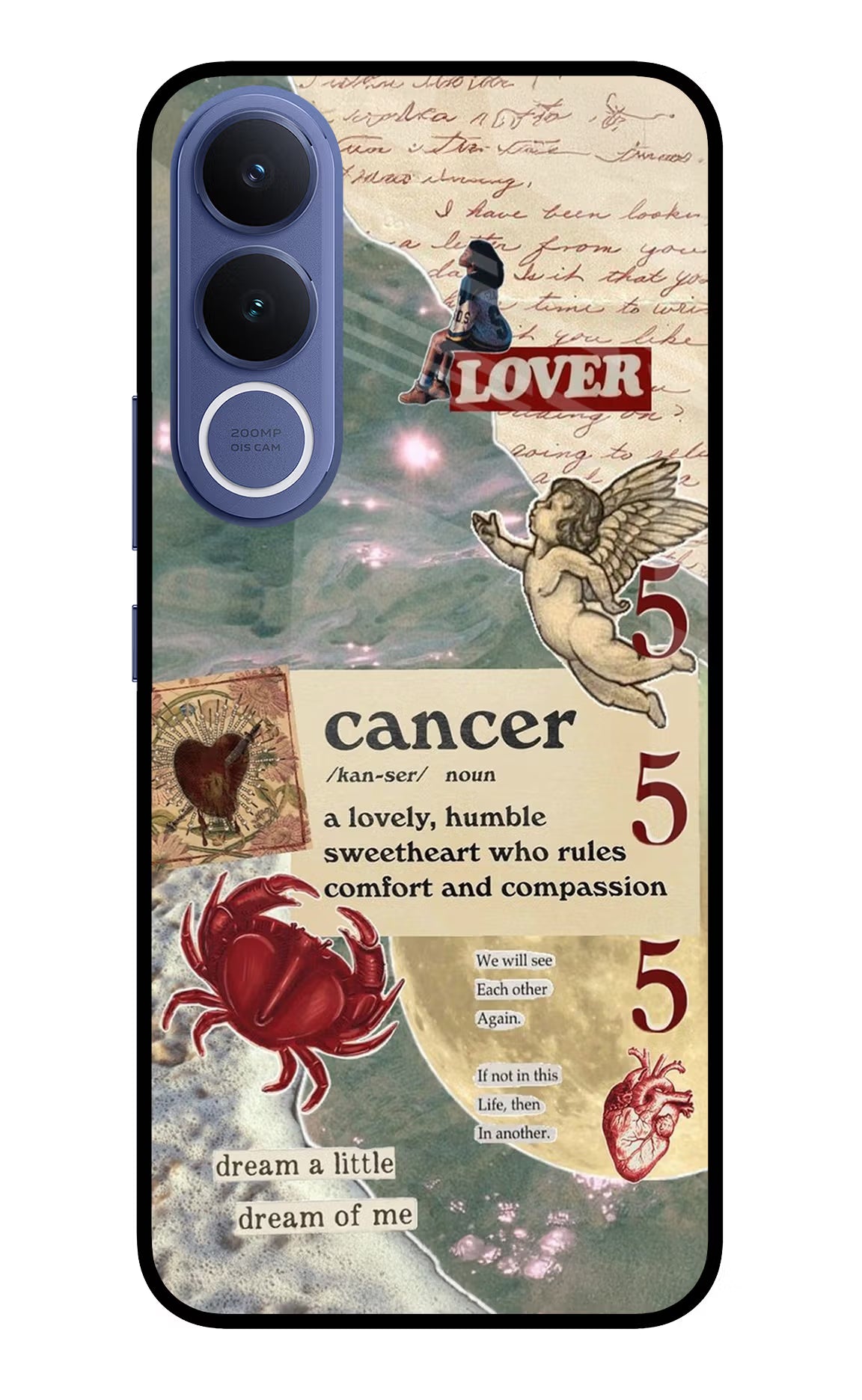 Cancer Zodiac Vivo V70 FE 5G Glass Case