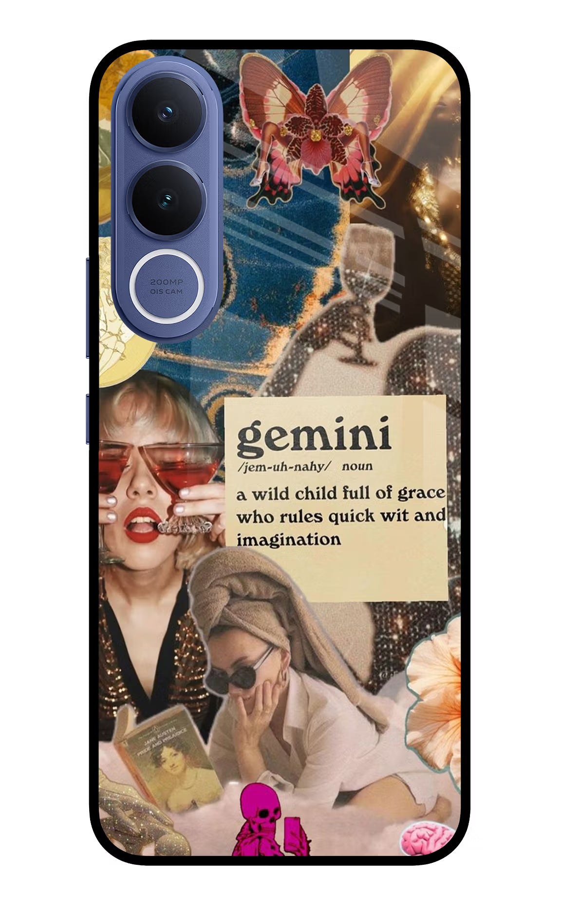 Gemini Zodiac Vivo V70 FE 5G Glass Case