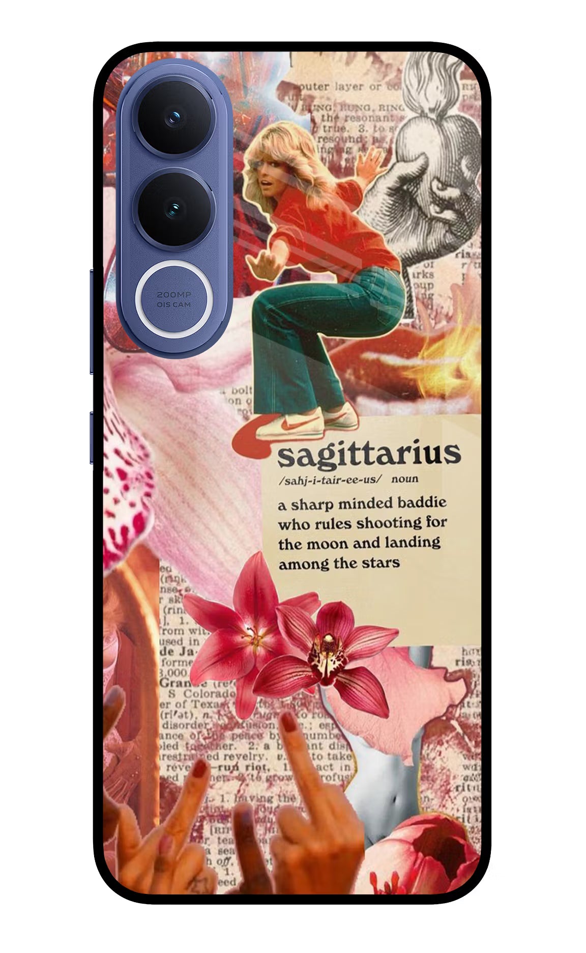 Sagittarius Zodiac Vivo V70 FE 5G Glass Case