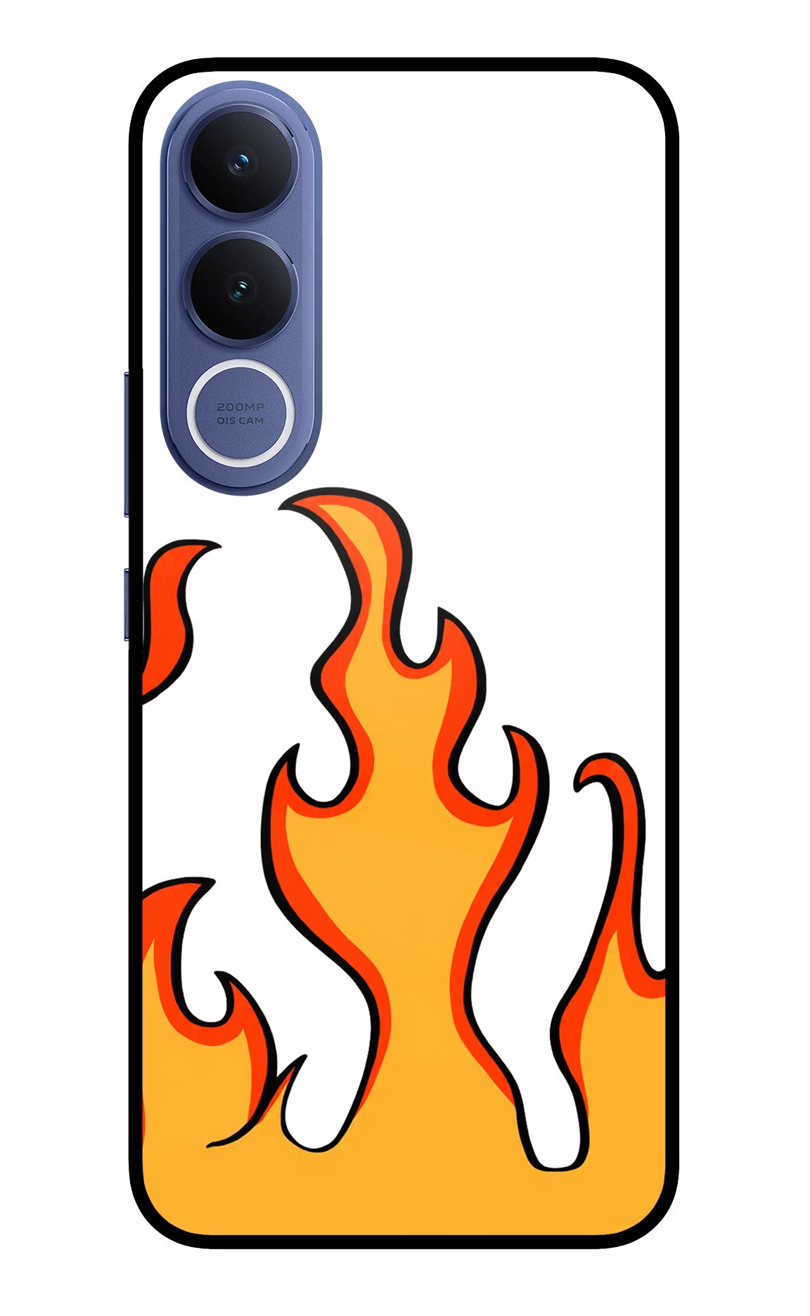 Fired Up – White Vivo V70 FE 5G Glass Case