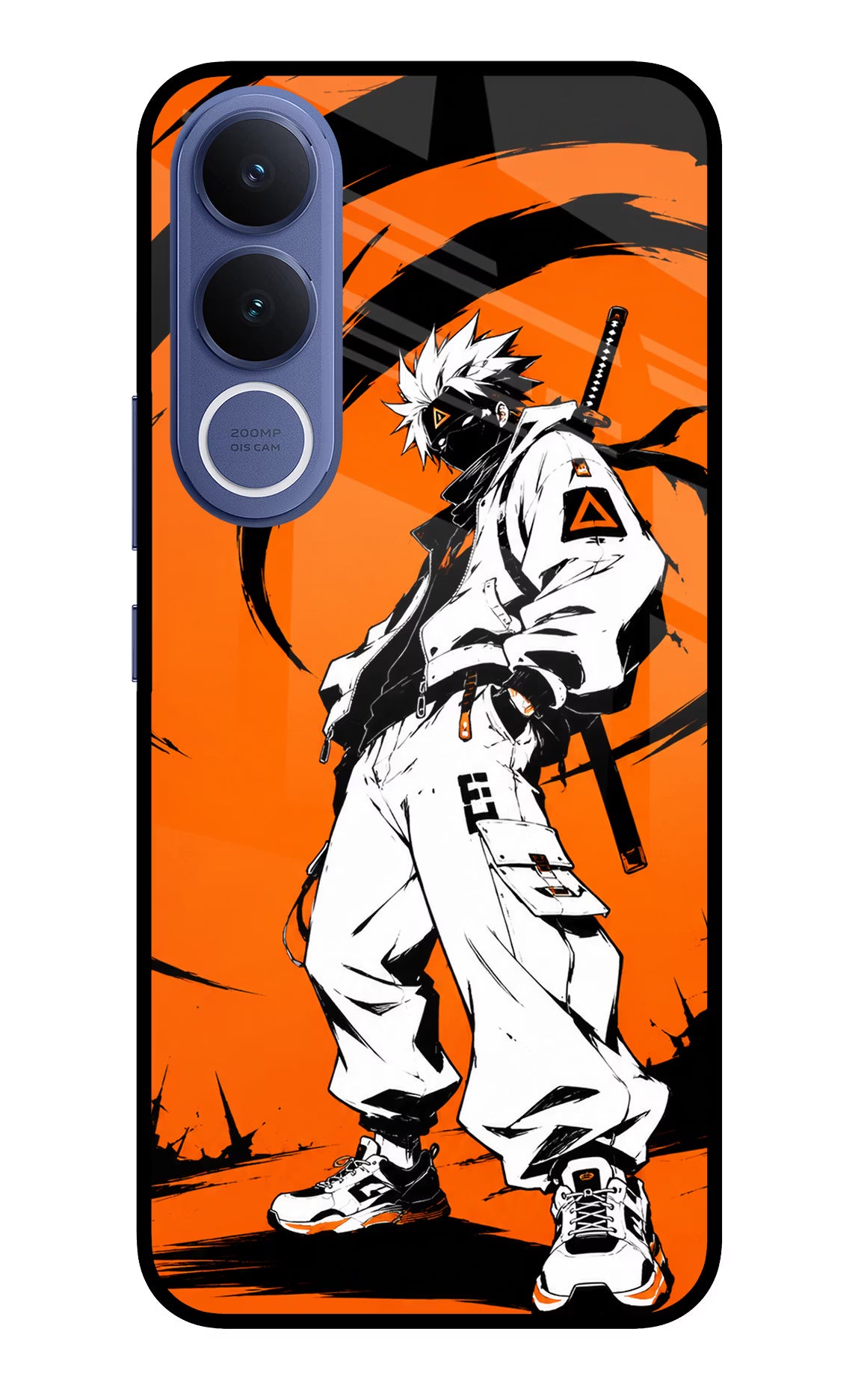 Street Samurai  Vivo V70 FE 5G Glass Case Back Cover by Casekaro