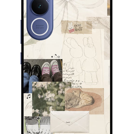 Soft Aesthetic Vivo V70 FE 5G Glass Case Back Cover by Casekaro