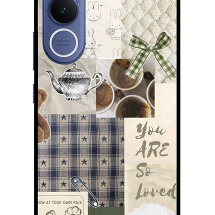 Cookie Vivo V70 FE 5G Glass Case Back Cover by Casekaro
