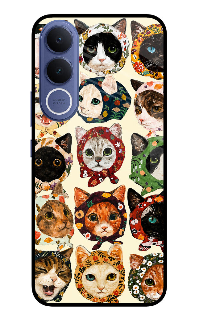 Cool Cat Vivo V70 FE 5G Glass Case Back Cover by Casekaro