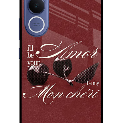 Velvet Cherry Vivo V70 FE 5G Glass Case Back Cover by Casekaro