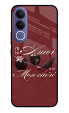 Velvet Cherry Vivo V70 FE 5G Glass Case Back Cover by Casekaro