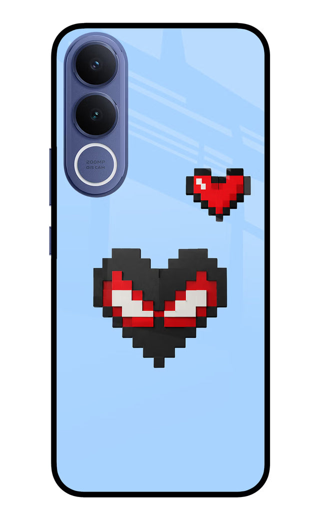 Peter Heart Vivo V70 FE 5G Glass Case Back Cover by Casekaro