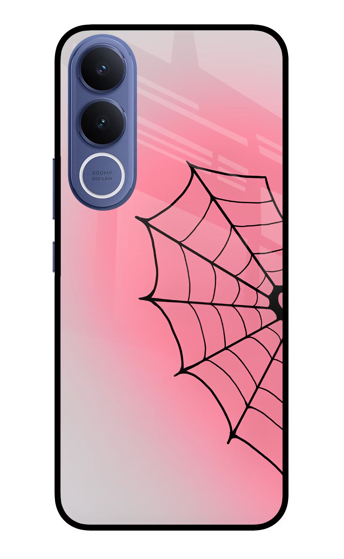 Pink Web Vivo V70 FE 5G Glass Case