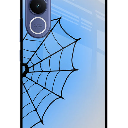 Blue Web Vivo V70 FE 5G Glass Case Back Cover by Casekaro