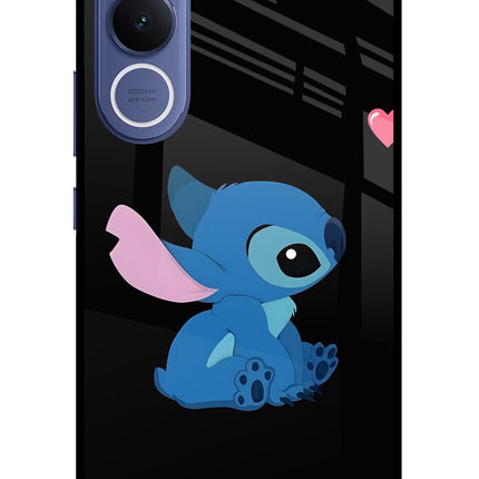 Stitch Crush Vivo V70 FE 5G Glass Case Back Cover by Casekaro