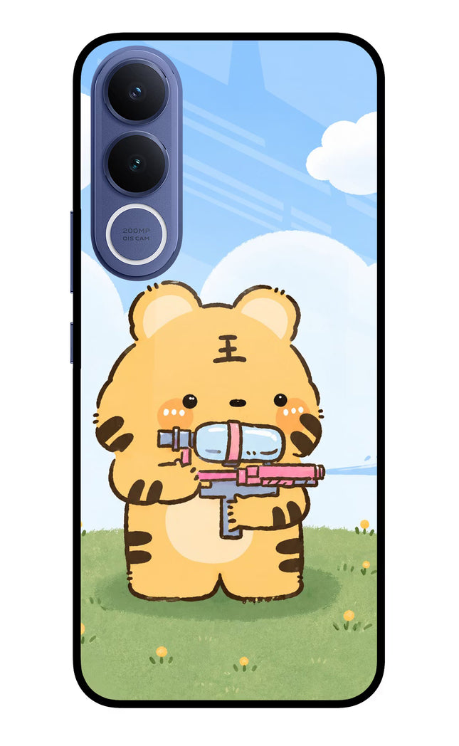 Tiger Treat Vivo V70 FE 5G Glass Case Back Cover by Casekaro