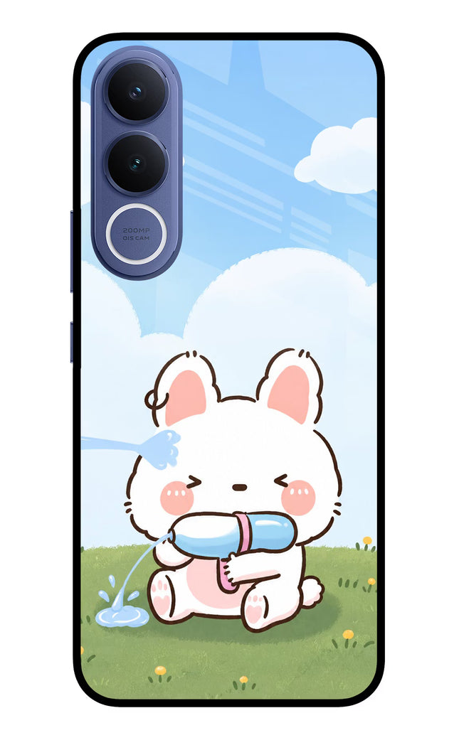 Bunny Treat Vivo V70 FE 5G Glass Case Back Cover by Casekaro