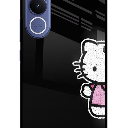 Kitty Charm Vivo V70 FE 5G Glass Case Back Cover by Casekaro