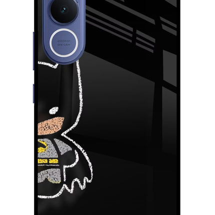 Bat Kitty Vivo V70 FE 5G Glass Case Back Cover by Casekaro