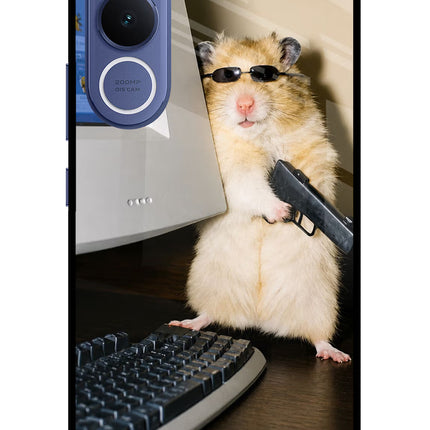 Hacker Hamster Vivo V70 FE 5G Glass Case Back Cover by Casekaro