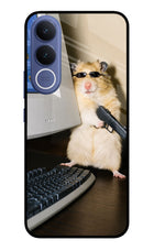 Hacker Hamster Vivo V70 FE 5G Glass Case Back Cover by Casekaro