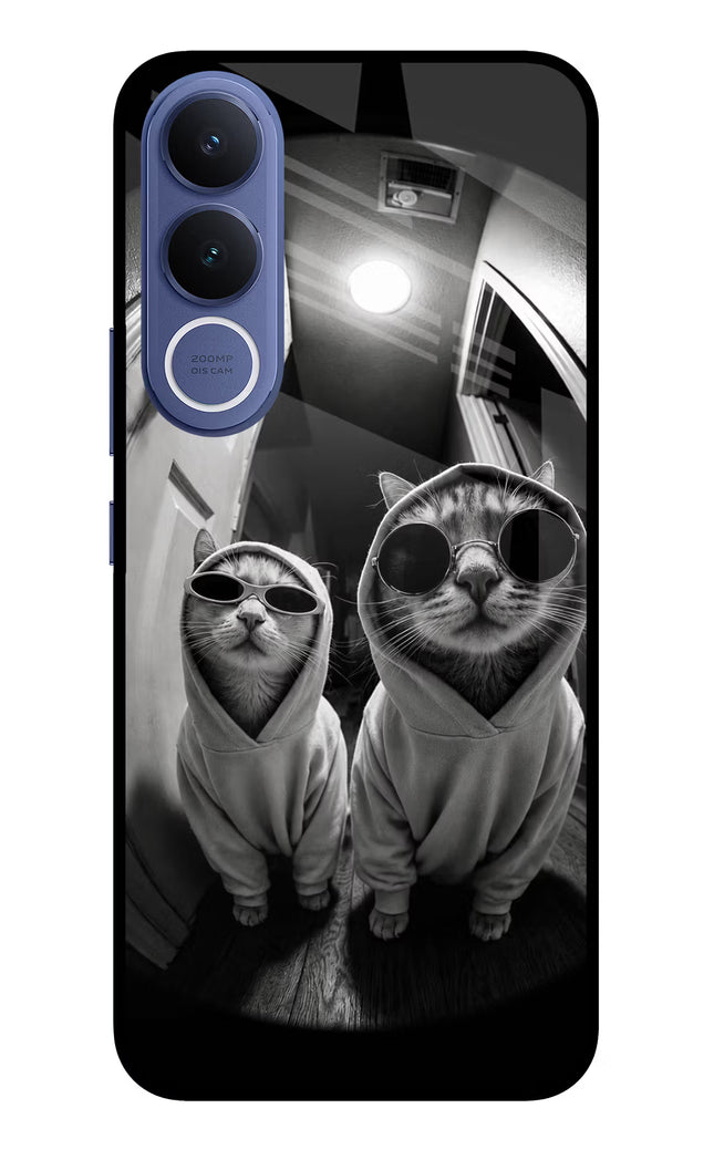 Hood Cats Vivo V70 FE 5G Glass Case Back Cover by Casekaro