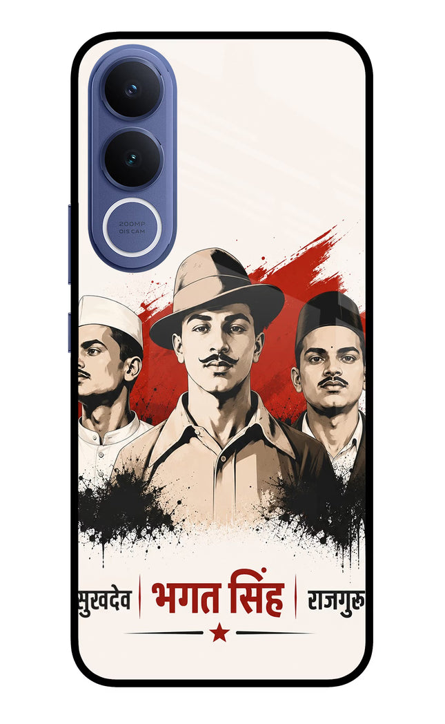 Bhagat Singh Trio Vivo V70 FE 5G Glass Case Back Cover by Casekaro