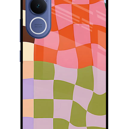 Wavy Grid Vivo V70 FE 5G Glass Case