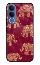 Maroon Elephant Vivo V70 FE 5G Glass Case