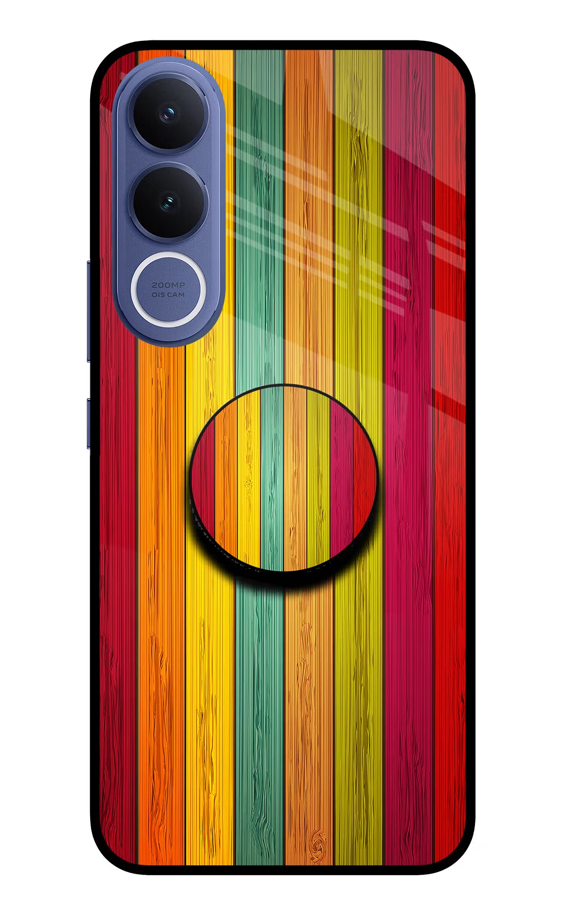 Multicolor Wooden Vivo V70 FE 5G Pop Case by Casekaro