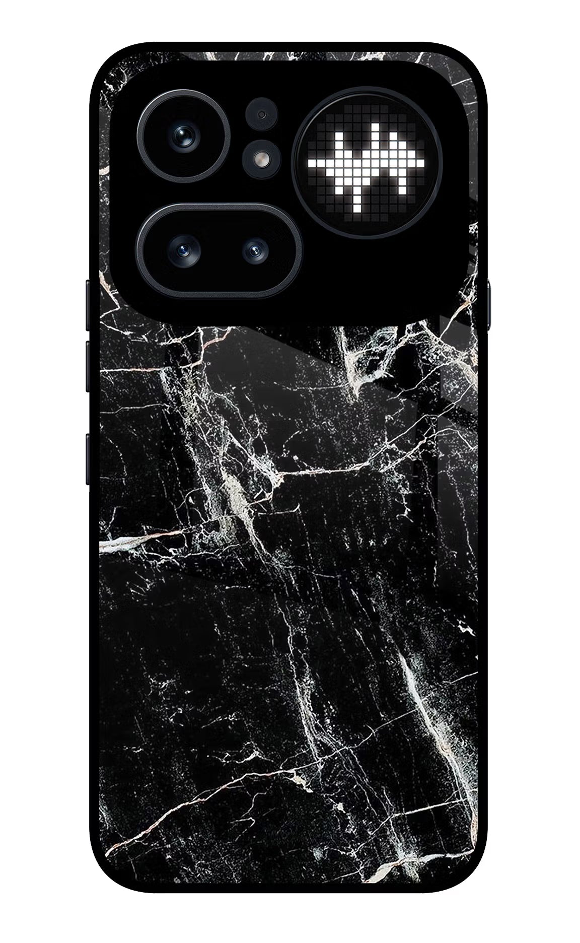Black Marble Texture Nothing Phone 4a Pro Glass Case