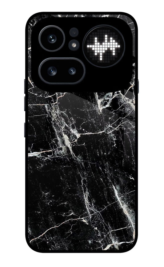 Black Marble Texture Nothing Phone 4a Pro Glass Case
