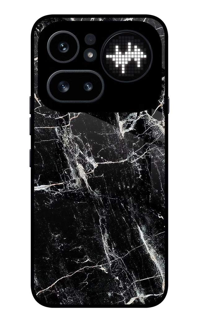 Black Marble Texture Nothing Phone 4a Pro Glass Case
