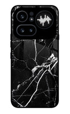 Black Marble Pattern Nothing Phone 4a Pro Glass Case