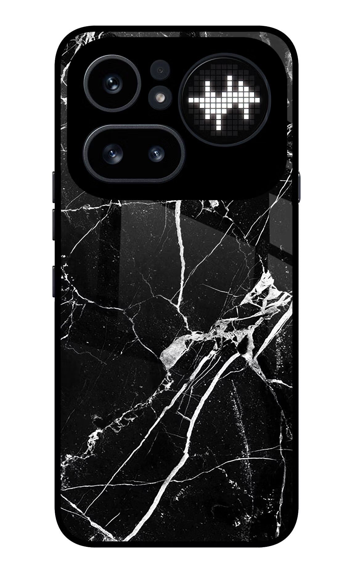 Black Marble Pattern Nothing Phone 4a Pro Glass Case Back Cover by Casekaro