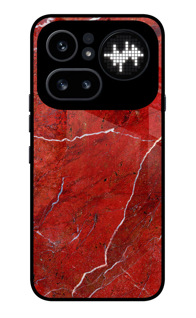 Red Marble Design Nothing Phone 4a Pro Glass Case Back Cover by Casekaro