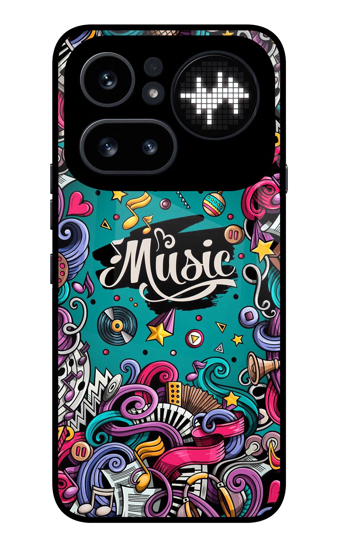 Music Graffiti Nothing Phone 4a Pro Glass Case Back Cover by Casekaro