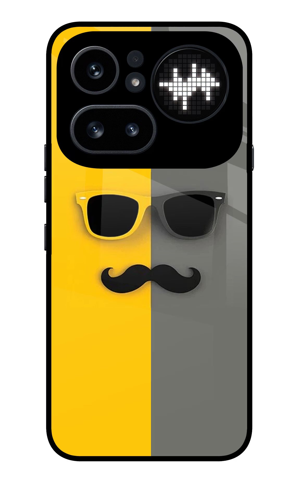 Sunglasses with Mustache Nothing Phone 4a Pro Glass Case Back Cover by Casekaro