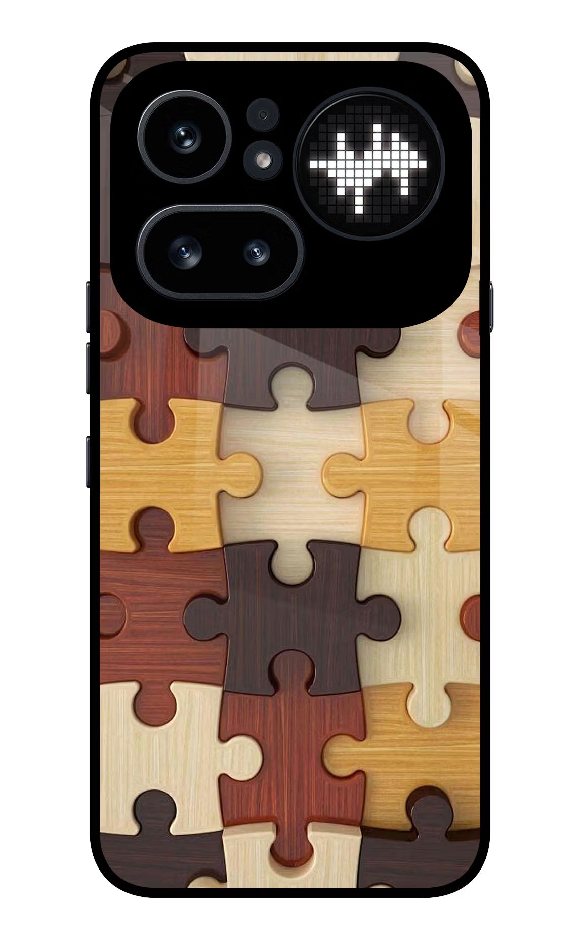 Wooden Puzzle Nothing Phone 4a Pro Glass Case Back Cover by Casekaro