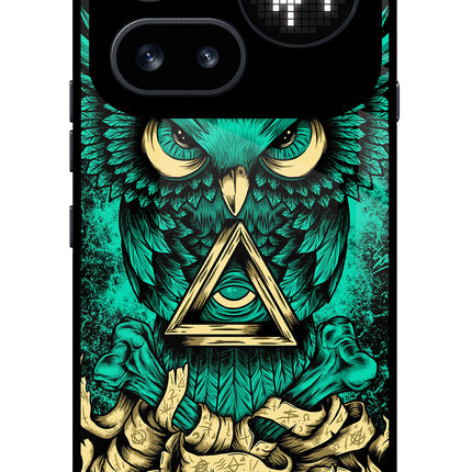 Green Owl Nothing Phone 4a Pro Glass Case