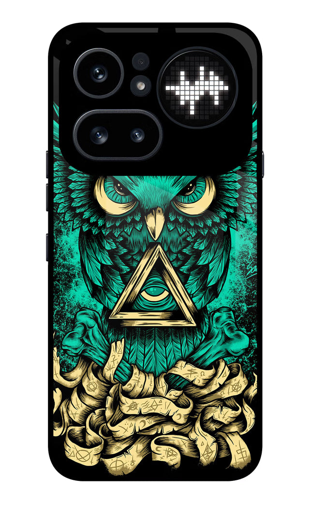 Green Owl Nothing Phone 4a Pro Glass Case