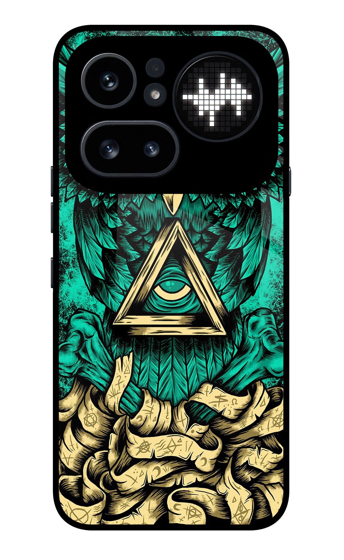 Green Owl Nothing Phone 4a Pro Glass Case Back Cover by Casekaro