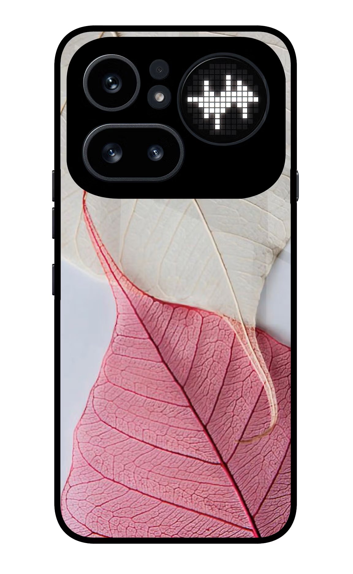 White Pink Leaf Nothing Phone 4a Pro Glass Case