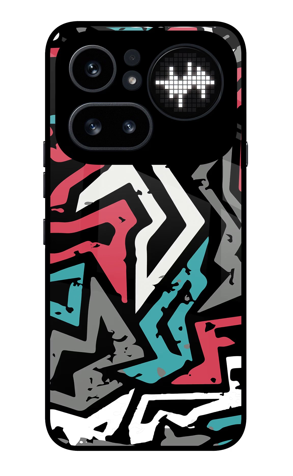 Geometric Graffiti Nothing Phone 4a Pro Glass Case Back Cover by Casekaro